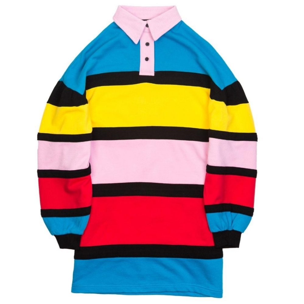 LAZY OAF WOMEN END OF RAINBOW JERSEY DRESS (MULTI) with tag